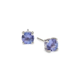 Tanzanite and 14K White Gold Stud Earrings