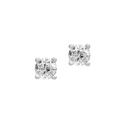 14K White Gold & 0.15 TCW Diamond Stud Earrings