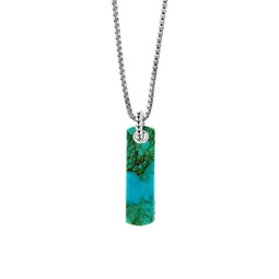 Sterling Silver & Turquoise Tag Pendant Necklace