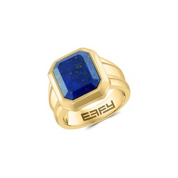Goldplated Sterling Silver & Lapis Lazuli Ring