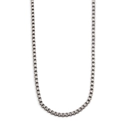 Black Ruthenium Plated Sterling Silver Chain Necklace