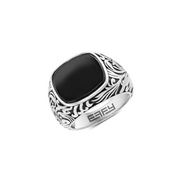 925 Sterling Silver & Onyx Ring