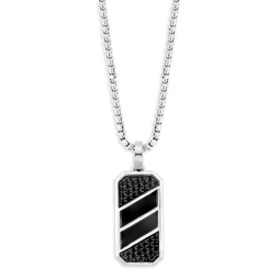 Sterling Silver, Onyx & Black Spinel Pendant Necklace