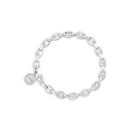 Sterling Silver Logo Charm Link Bracelet