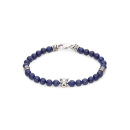 Sterling Silver & Lapis Lazuli Beaded Bracelet