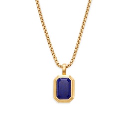 14K Goldplated Sterling Silver & Lapis Lazuli Pendant Necklace