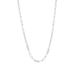 Sterling Silver & 0.28 TCW Diamond Paperclip Chain Necklace