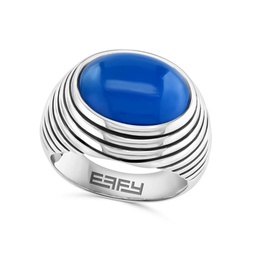 Sterling Silver & 6.80 TCW Blue Agate Ring