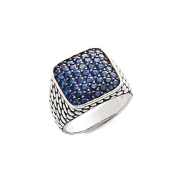 Sterling Silver & Blue Sapphire Ring