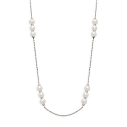 Sterling Silver & 7MM Freshwater Pearl Necklace
