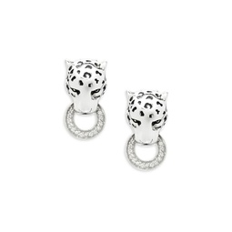 Diamond & Sterling Silver Drop Earrings