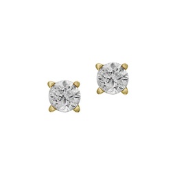 14K Yellow Gold & 0.25 TCW Diamond Stud Earrings