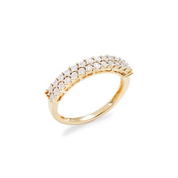 14K Goldplated Sterling Silver & 0.10 TCW Diamond Ring