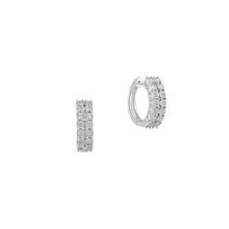 Sterling Silver & 0.47 TCW Diamond Huggie Earrings