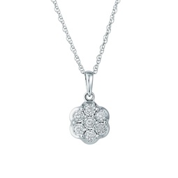 Sterling Silver & 0.23 TCW Diamond Pendant Necklace/16