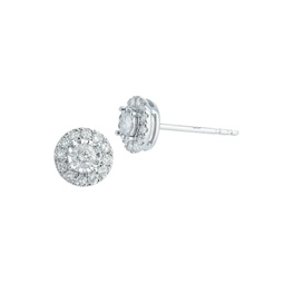 Sterling Silver & 0.3 TCW Diamond Stud Earrings