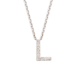 Sterling Silver & 0.14 TCW Diamond L Initial Necklace
