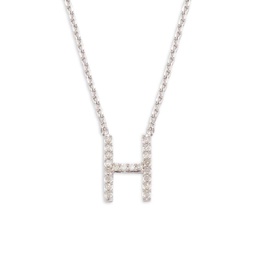 Sterling Silver & 0.15 TCW Diamond H Initial Necklace