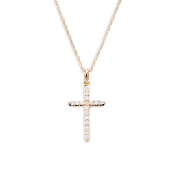 14K Goldplated Sterling Silver & 0.25 TCW Diamond Cross Pendant Necklace