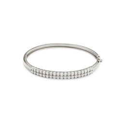 Sterling Silver & 0.97 TCW Diamond Bangle Bracelet
