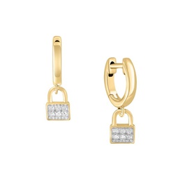 14K Goldplated Sterling Silver & 0.09 TCW Diamond Drop Earrings