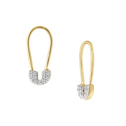 14K Goldplated Sterling Silver & 0.15 TCW Diamond Drop Earrings