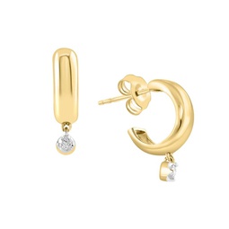 14K Yellow Gold & 0.09 TCW Diamond Earrings