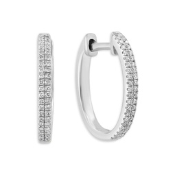 Sterling Silver & 0.20 TCW Diamond Huggie Earrings