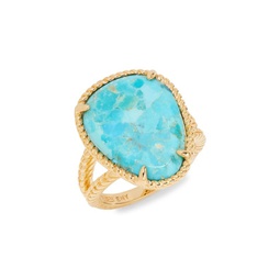 14K Goldplated Sterling Silver & Turquoise Ring