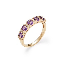 14K Goldplated Sterling Silver, Amethyst & Sapphire Ring