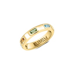 14K Goldplated Sterling Silver & Multi Stone Ring