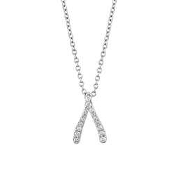 Sterling Silver & Diamond Wishbone Pendant Necklace