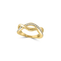 14K Goldplated Sterling Silver & 0.18 TCW Diamond Ring