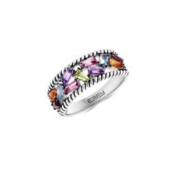 Sterling Silver & Multi Stone Ring