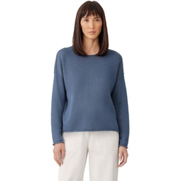 Womens Eileen Fisher Crew Neck Boxy Pullover