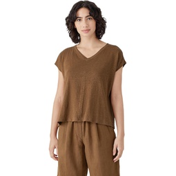 Womens Eileen Fisher V Neck Square Tee