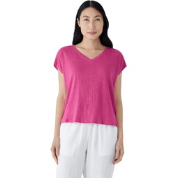 Womens Eileen Fisher V Neck Square Tee