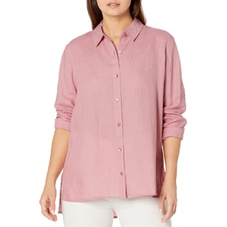 Womens Eileen Fisher Petite Classic Collar Shirt