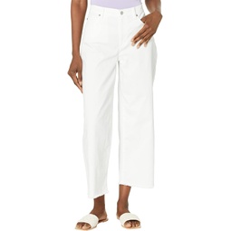 Womens Eileen Fisher Wide Cropped Jeans in White