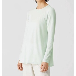 fine jersey crew neck top in young fern