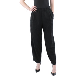 womens wool pleat front cropped pants