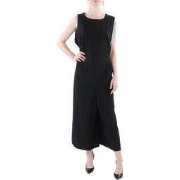 plus womens cropped round neck jumpsuit