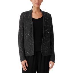 Wool Cropped Sequin Cardigan