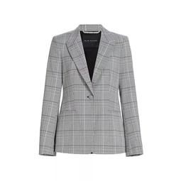 Madelyn Checkered Single-Button Blazer