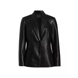 Perforated Faux Leather Blazer