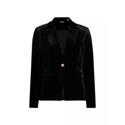 The Veronica Single-Button Velvet Blazer