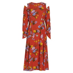 Holland Silk-Blend Floral Midi-Dress