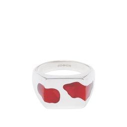Ellie Mercer Two Piece Ring Silver & Red