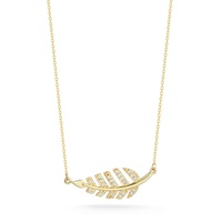 14k gold & diamond leaf necklace