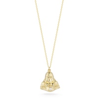 14k gold & diamond buddha necklace